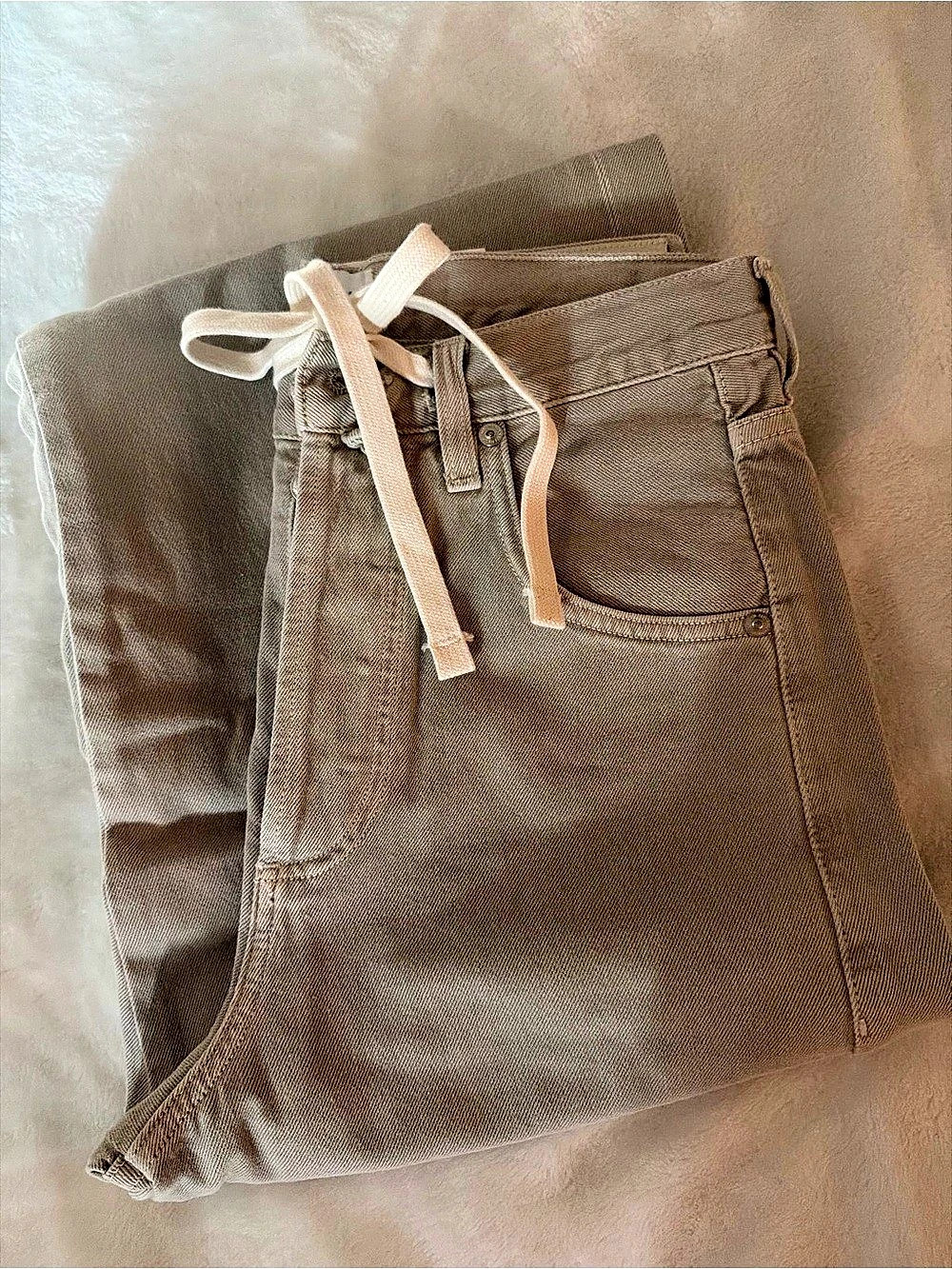 Citizens of Humanity Brynn Drawstring Trouser High Waist Shorts Brown Waist 23